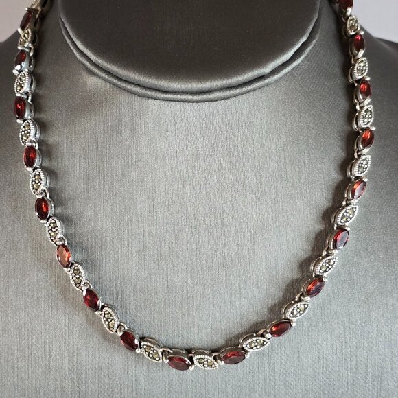 Womens Vintage Estate Sterling Silver Modernist Necklace 46.8g E7681